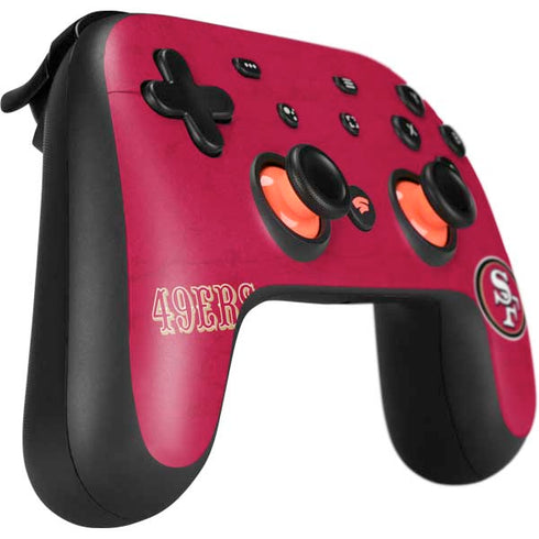 NFL San Francisco 49ers Distressed Google Stadia Controller Skin